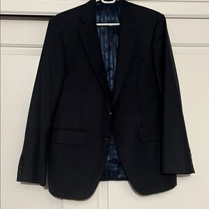 Men’s Navy Suit Jacket W Stitching Stripped lining